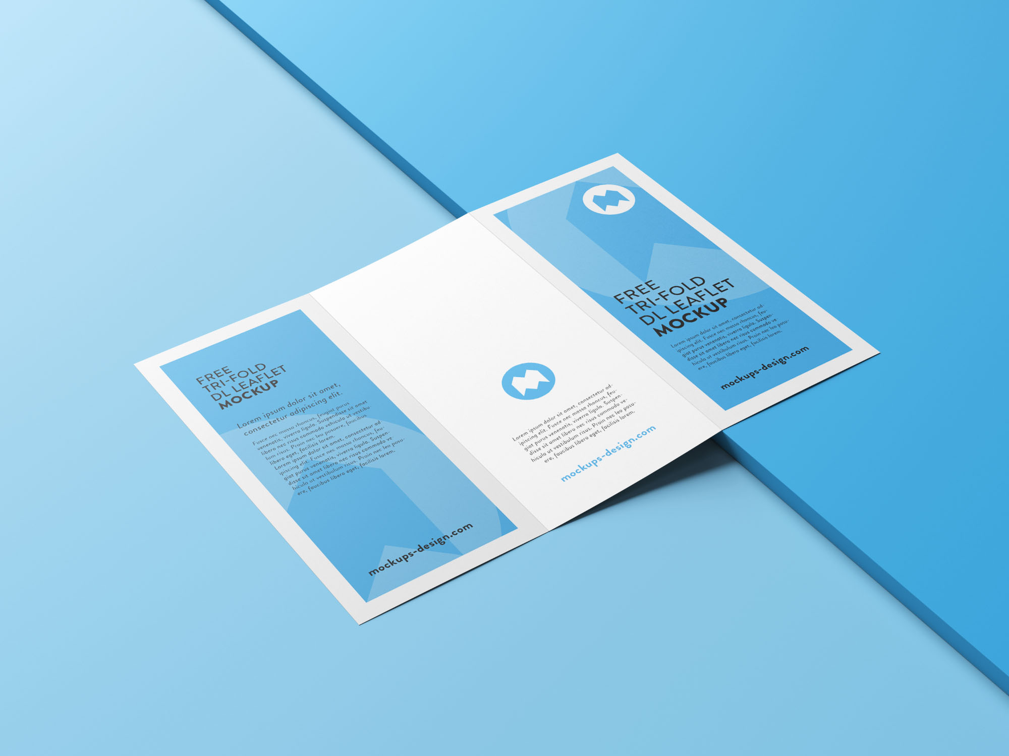 Free Tri-fold Leaflet Brochure Mockup (PSD)