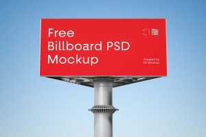Free Triangular Billboard Mockup (PSD)