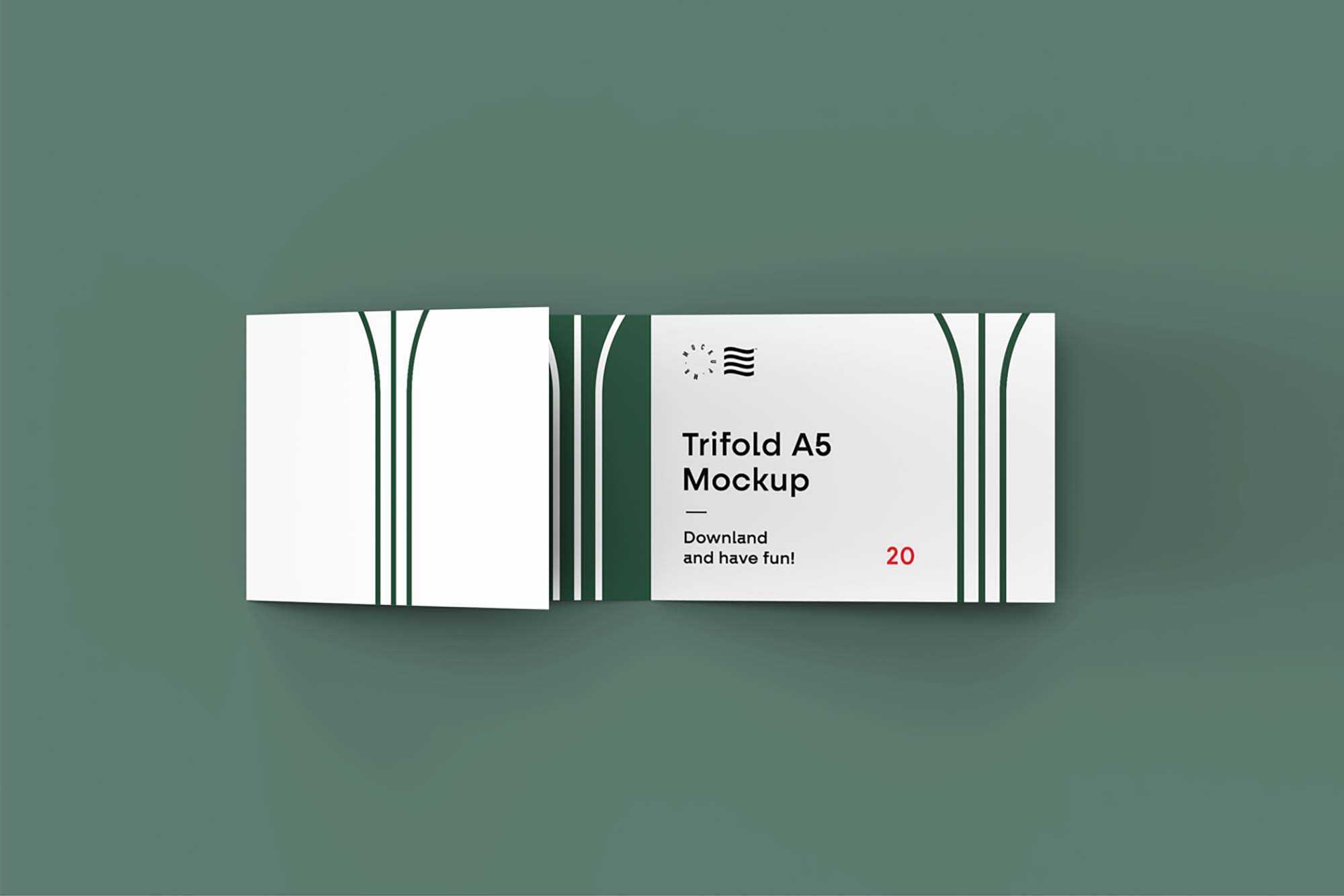 Free Trifold Landscape Brochure Mockup (PSD)