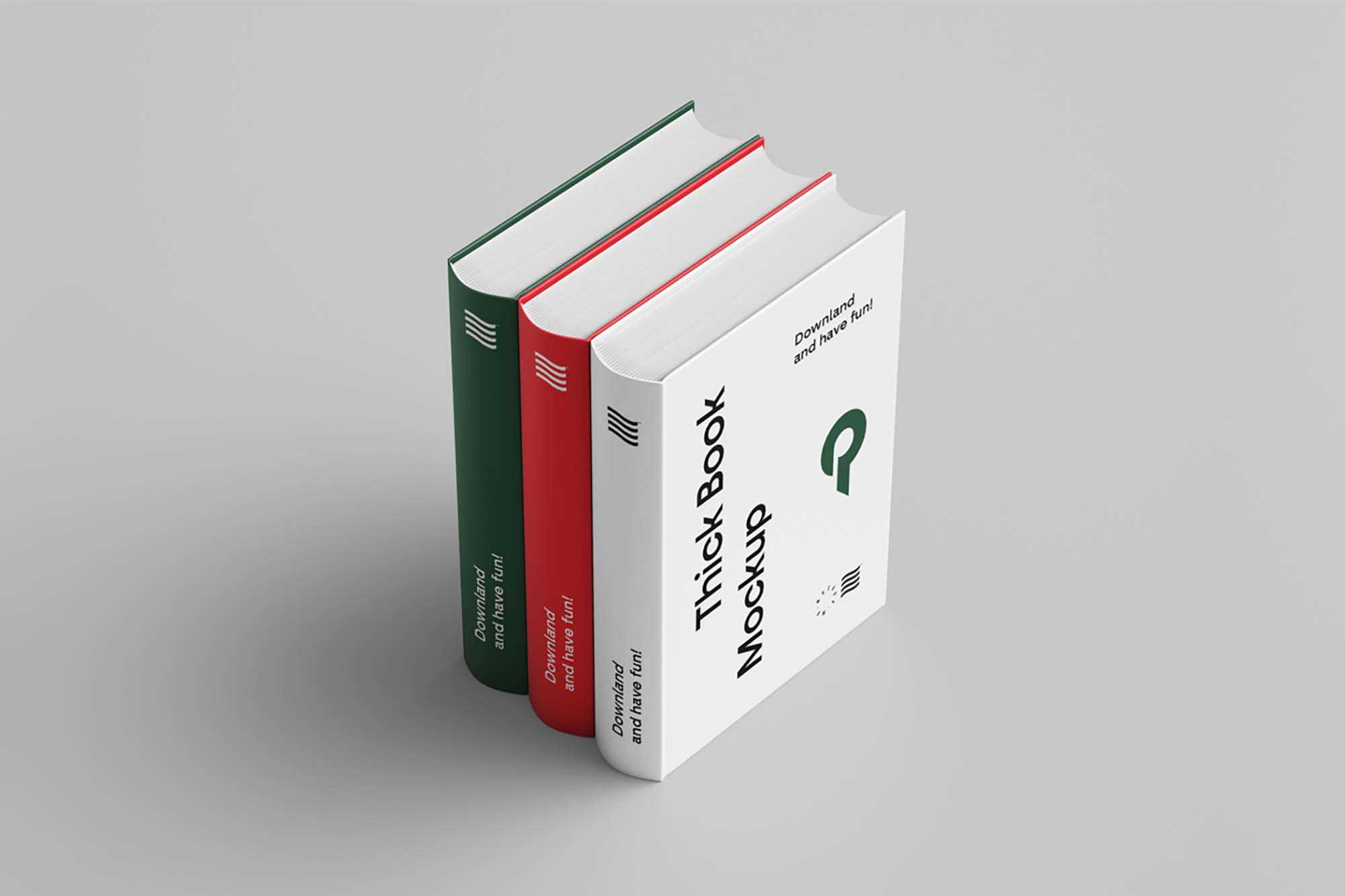 Free Triple Thick Books Mockup (PSD)