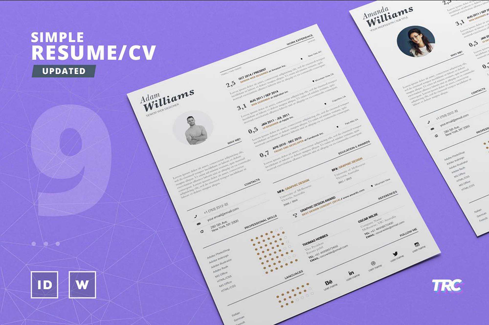 Free Typographic Resume Template