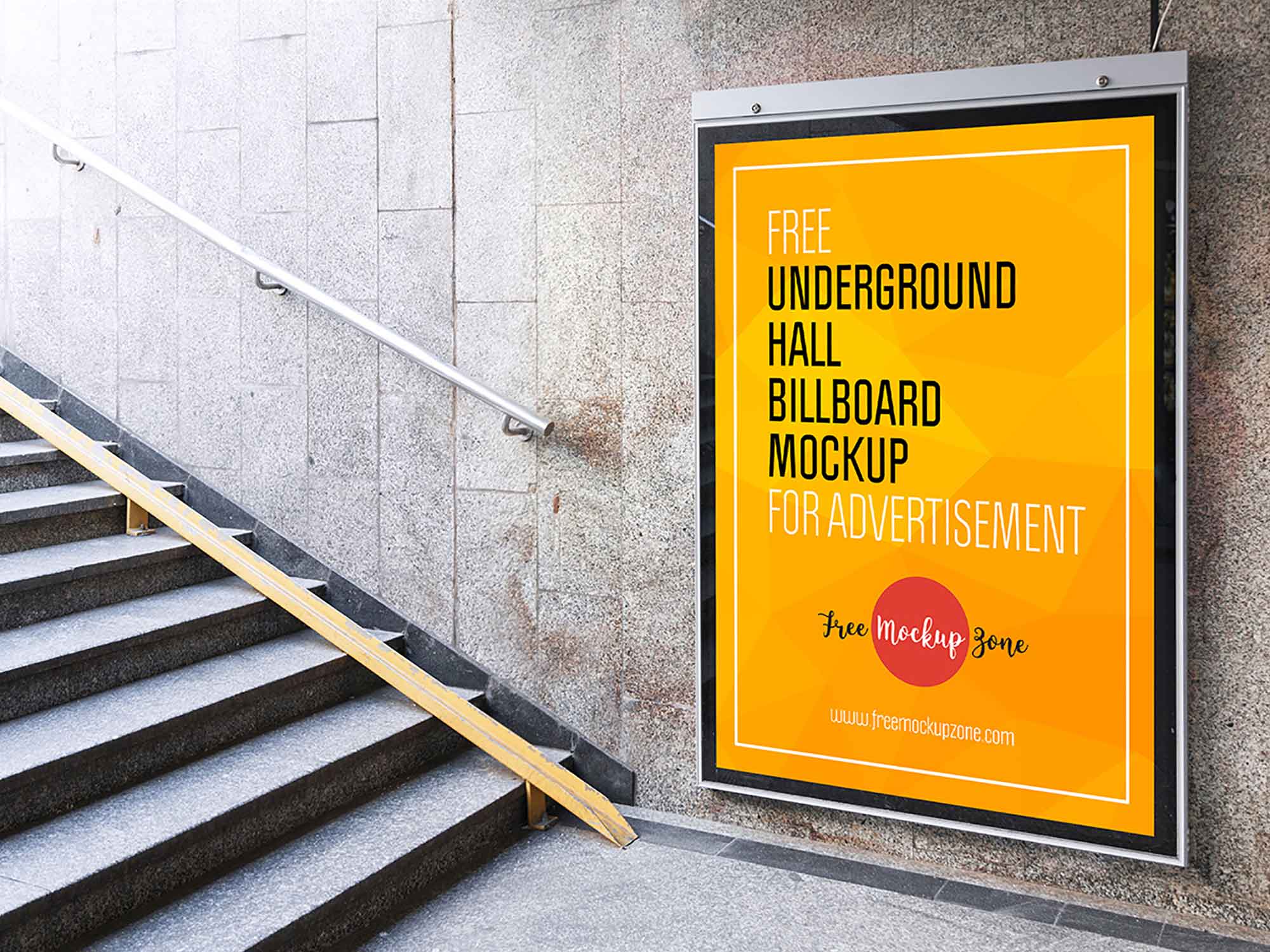 Free Underground Hall Billboard Mockup (PSD) – Download Grátis Free Underground Hall Billboard Mockup (PSD)