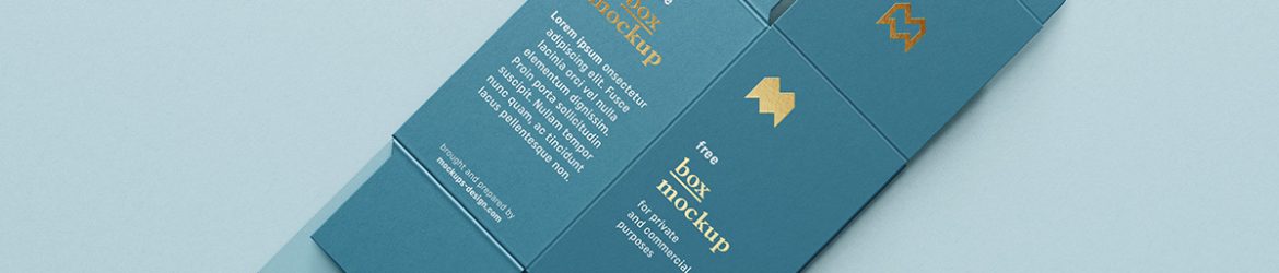 Free unfolded box mockup