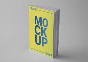 Free Upright Book Cover Mockup (PSD)