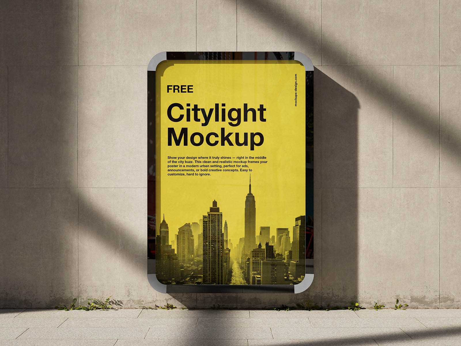 Free urban citylight mockup - Instant Download