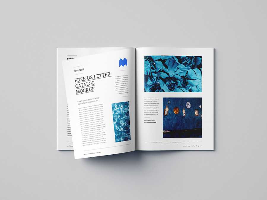 Free US letter catalog mockup