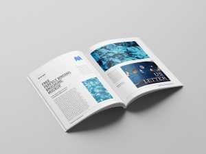 Free US letter perfect binding brochure mockup