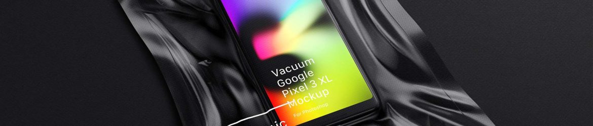 Free Vacuum Plastic Pixel 3 Mockup (PSD)