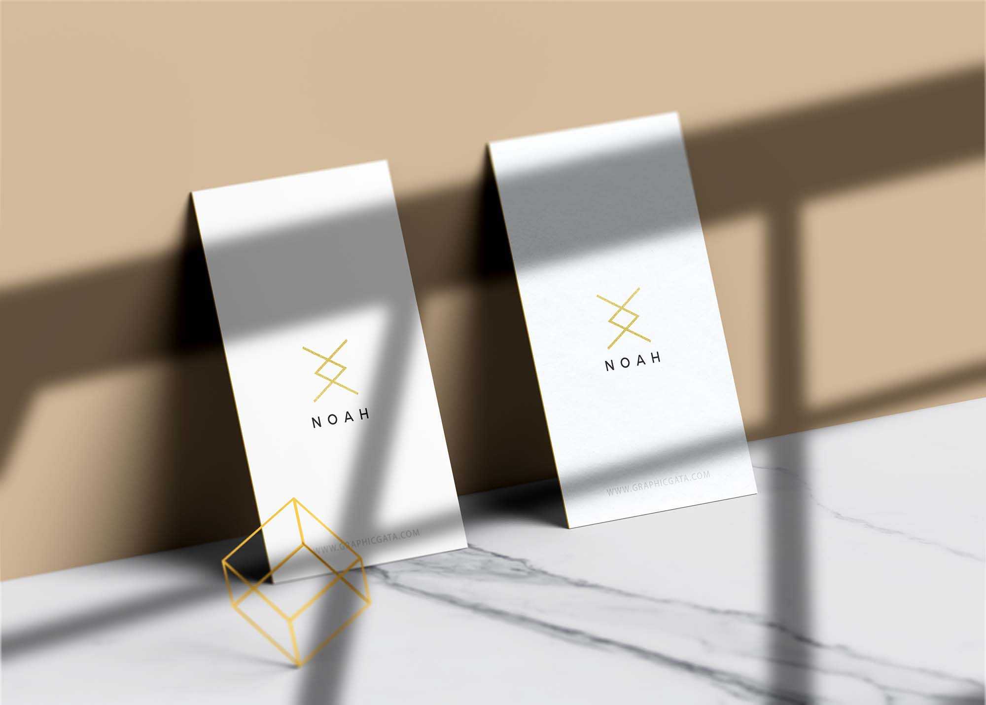 Free Vertical Business Card Mockup (PSD)