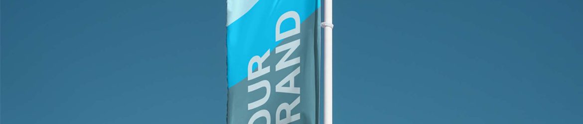 Free Vertical Realistic Flag Mockup (PSD) Free Vertical Realistic Flag Mockup (PSD)