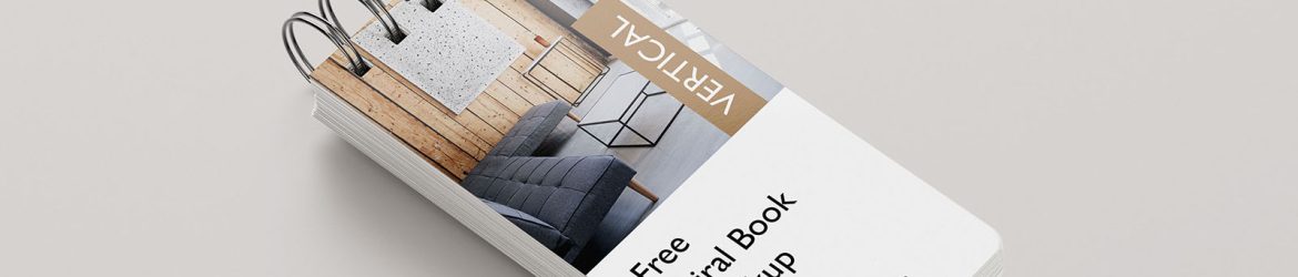 Free vertical spiral brochure mockup
