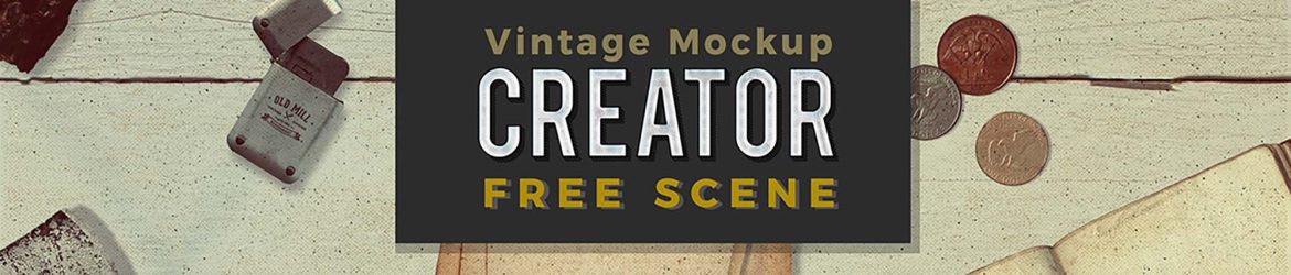 Free Vintage Mockup Scene Creator (PSD)