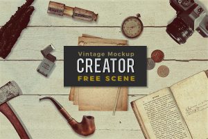Free Vintage Mockup Scene Creator (PSD)