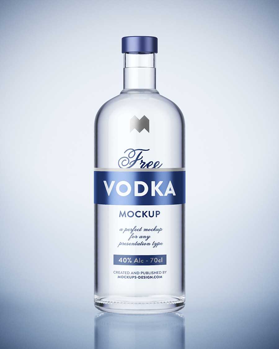 Free vodka bottle mockup