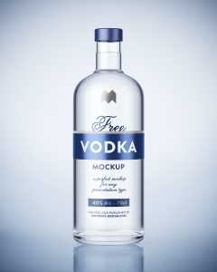 Free vodka bottle mockup