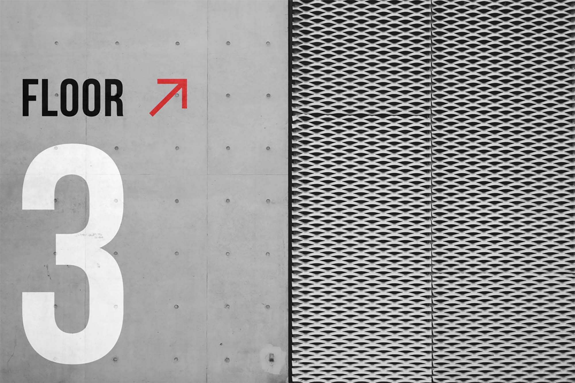Free Wayfinding Wall Mockup (PSD)