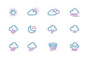 Free Weather App Icons (PSD)