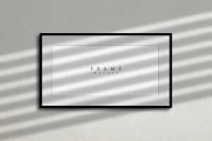 Free Wide Frame Poster Mockup (PSD)