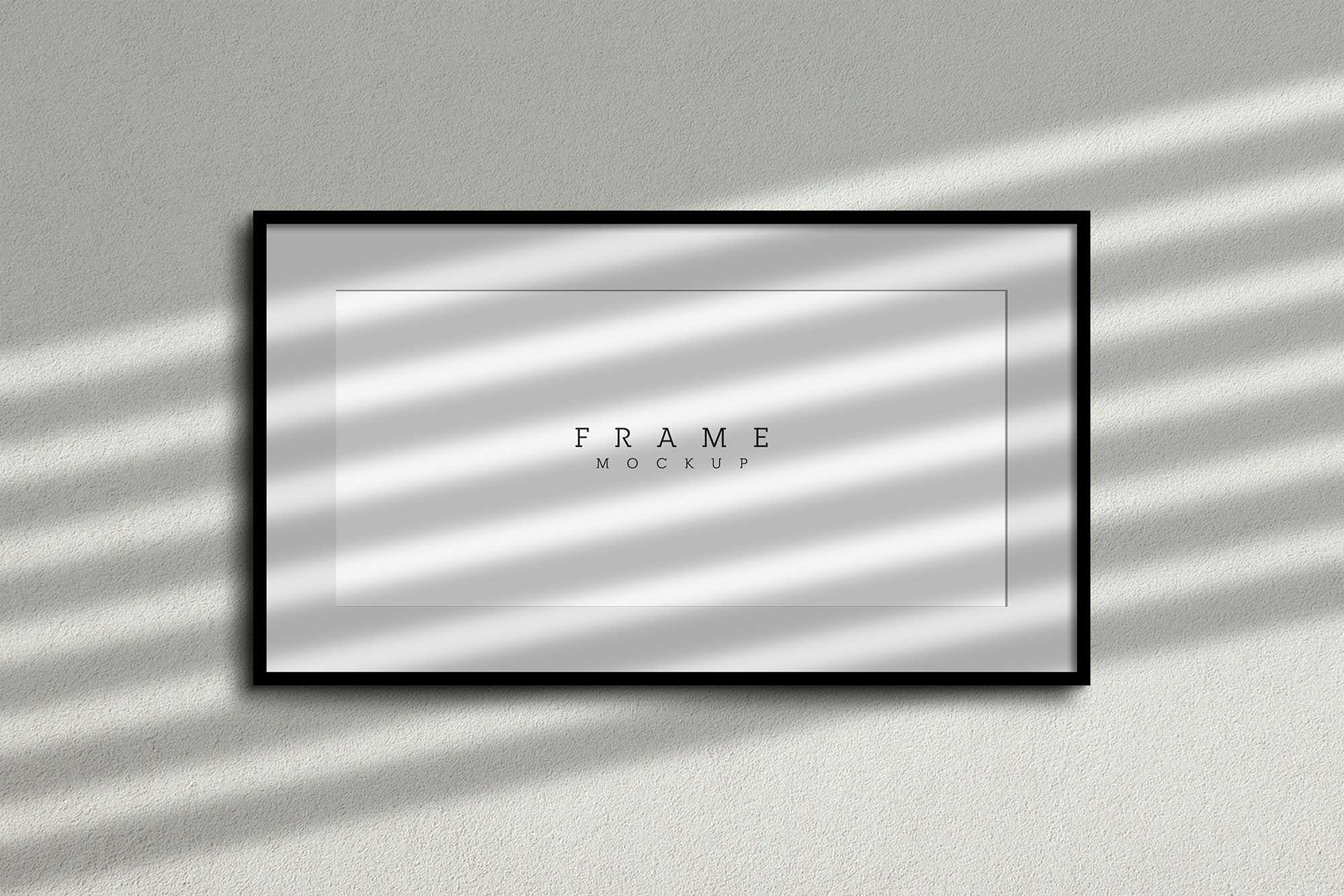 Free Wide Frame Poster Mockup (PSD)