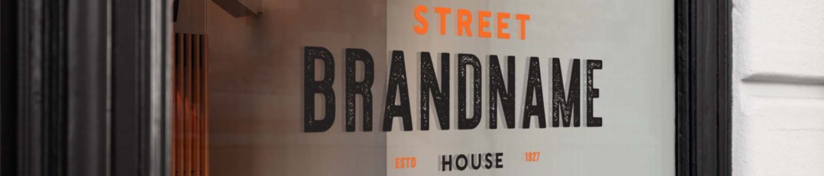 Free Window Sign Mockup (PSD)