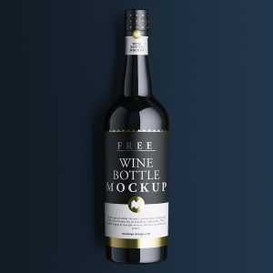 Free wine bottle mockup