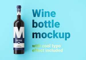 Free wine bottle mockup