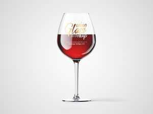 Free wine glass mockup