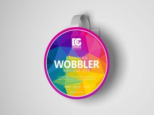 Free Wobbler Hanging on Wall Mockup (PSD)