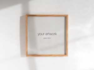 Free Wood Photo Frame Mockup (PSD)