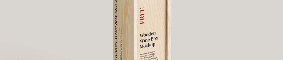 Free wooden wine box mockup - Instant Download