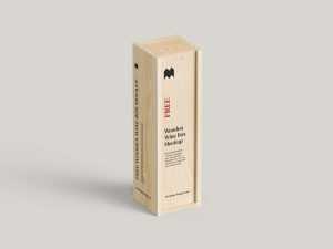 Free wooden wine box mockup - Instant Download