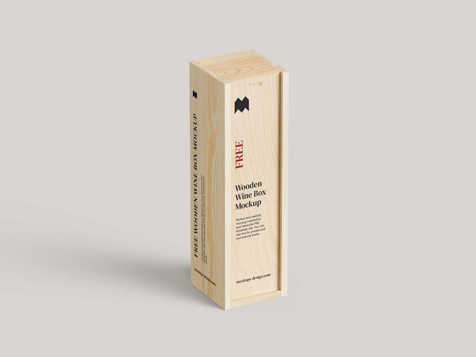 Free wooden wine box mockup - Instant Download
