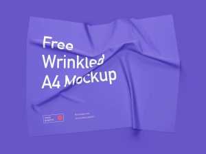 Free Wrinkled A4 Mockup (PSD)