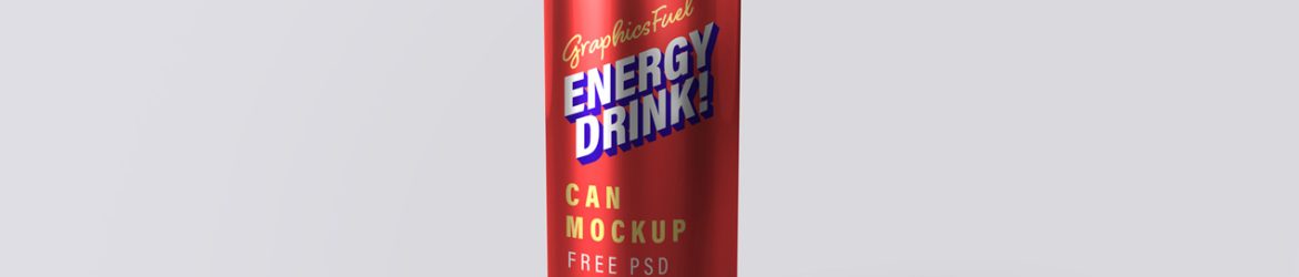 Freebie: Energy Drink Can PSD Mockup