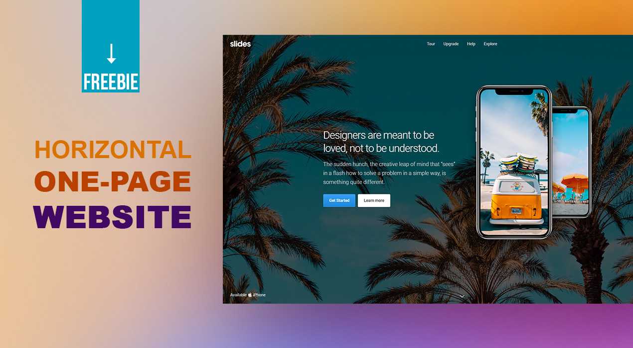 Freebie: Horizontal Scroll One Page Website