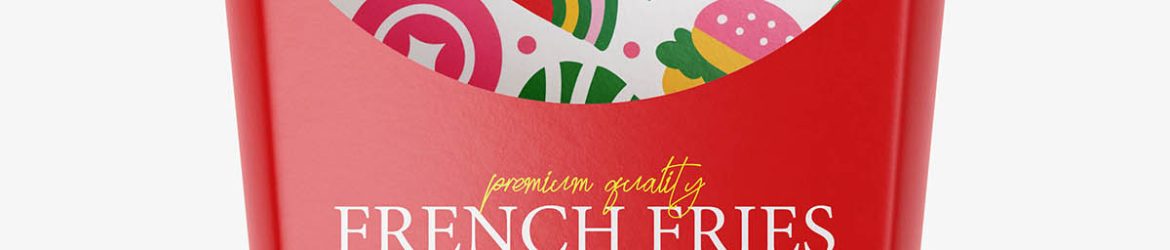 French fries carton mockup