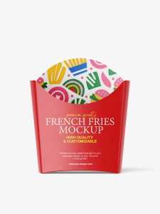 French fries carton mockup
