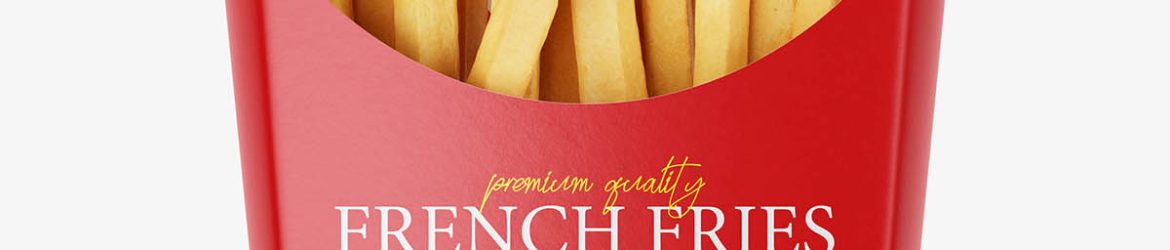 French fries carton mockup
