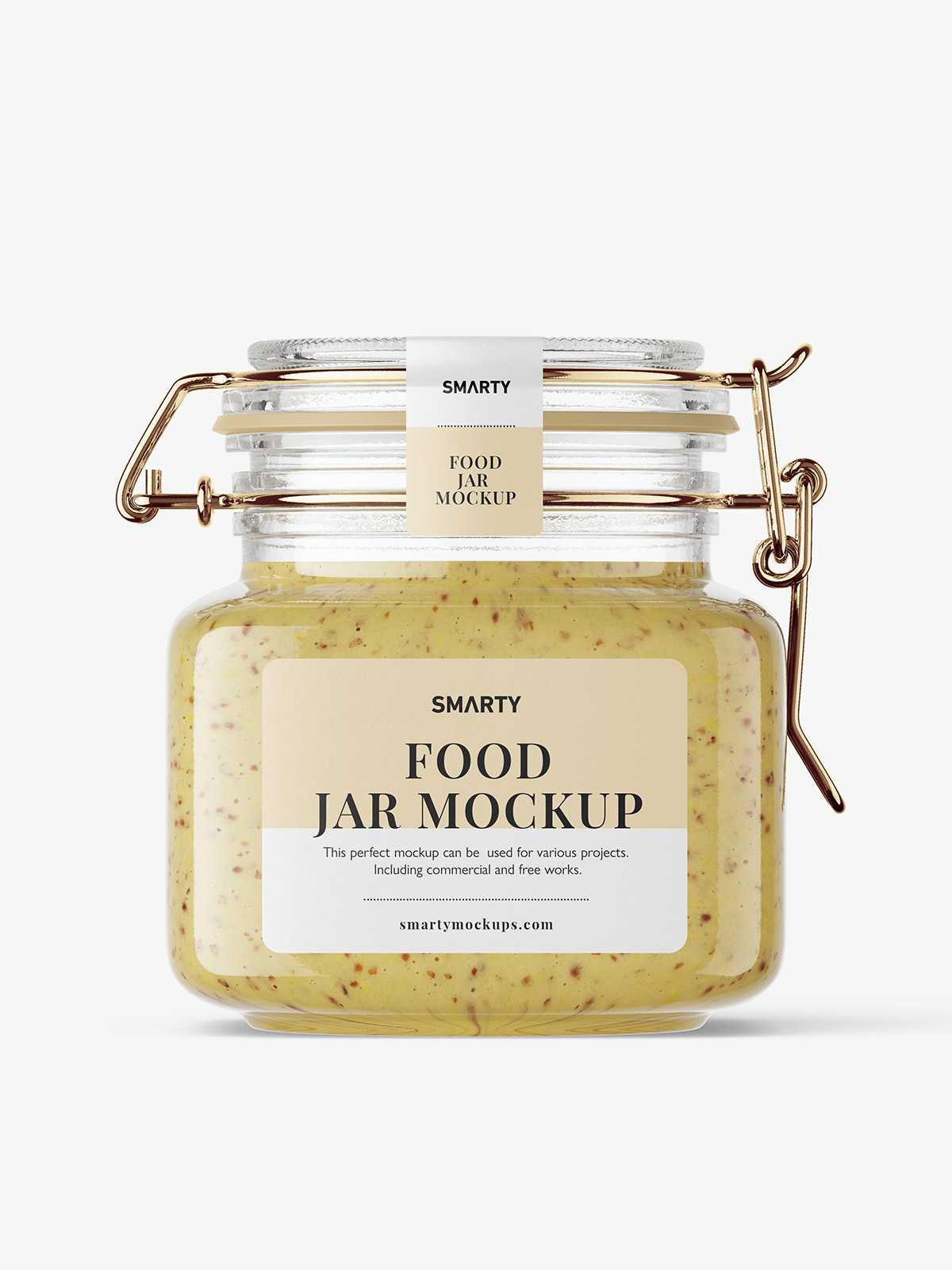 French mustard jar mockup