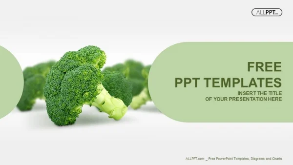 Fresh broccoli isolated on white PowerPoint Templates