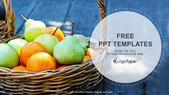 Fresh Fruit Basket-Food PPT Templates