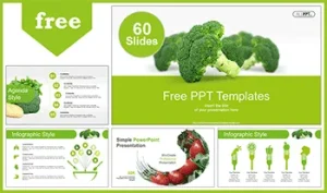 Fresh Green Broccoli PowerPoint Templates