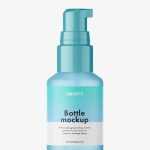 Frosted airless pump bottle mockup