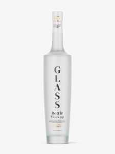 Frosted alcohol bottle mockup