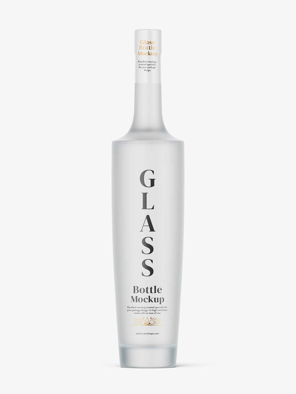 Frosted alcohol bottle mockup