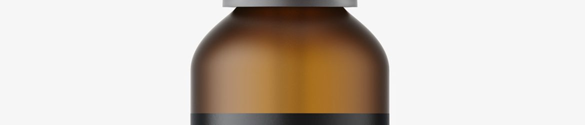 Frosted amber dropper bottle mockup
