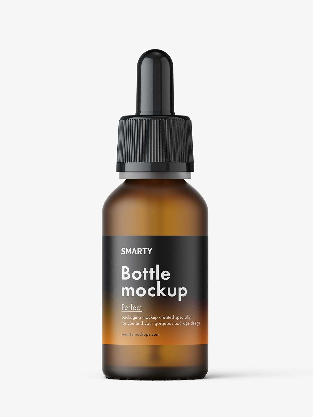 Frosted amber dropper bottle mockup