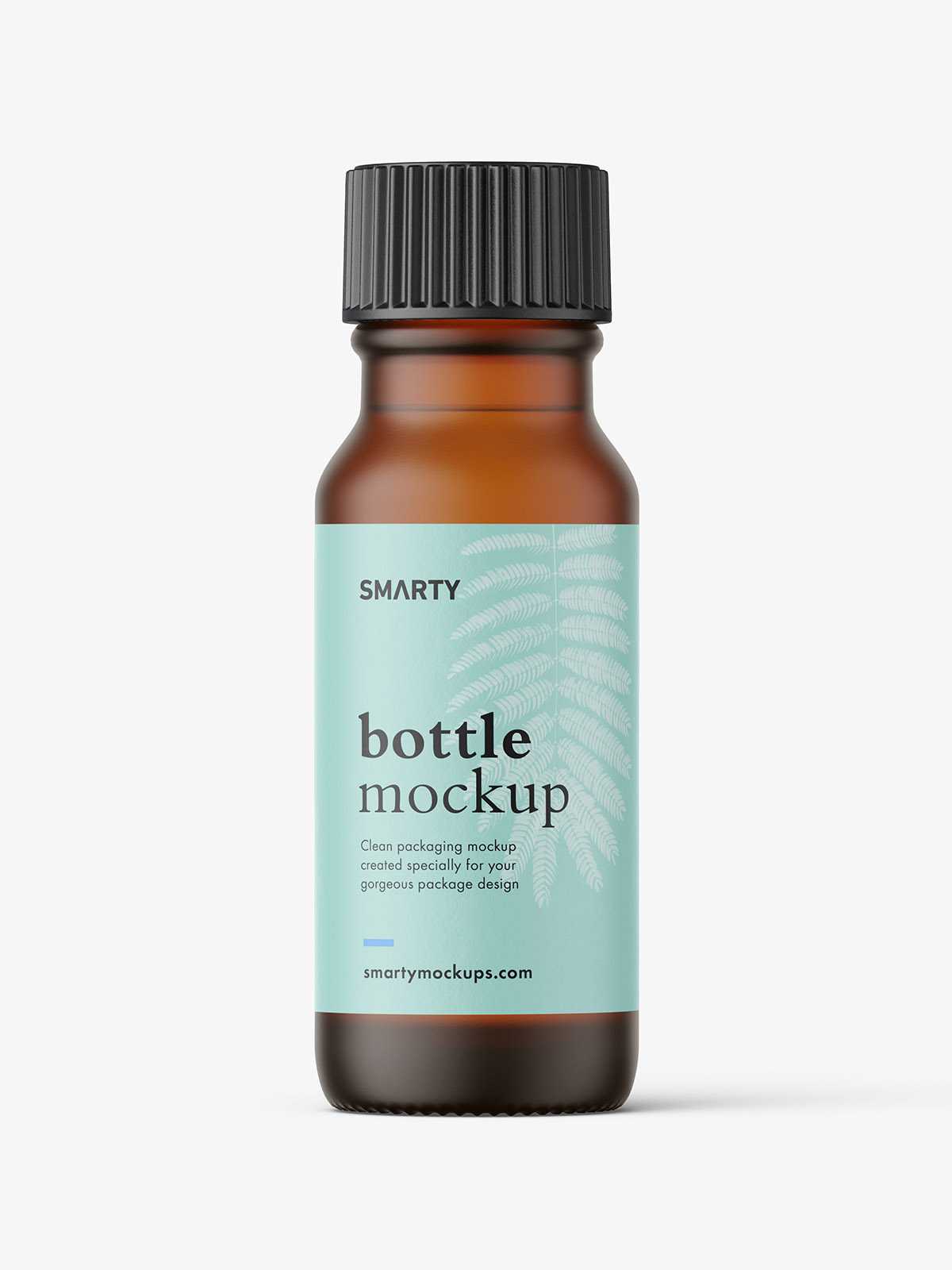Frosted amber vial bottle mockup