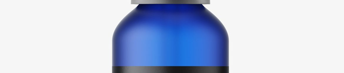 Frosted blue dropper bottle mockup