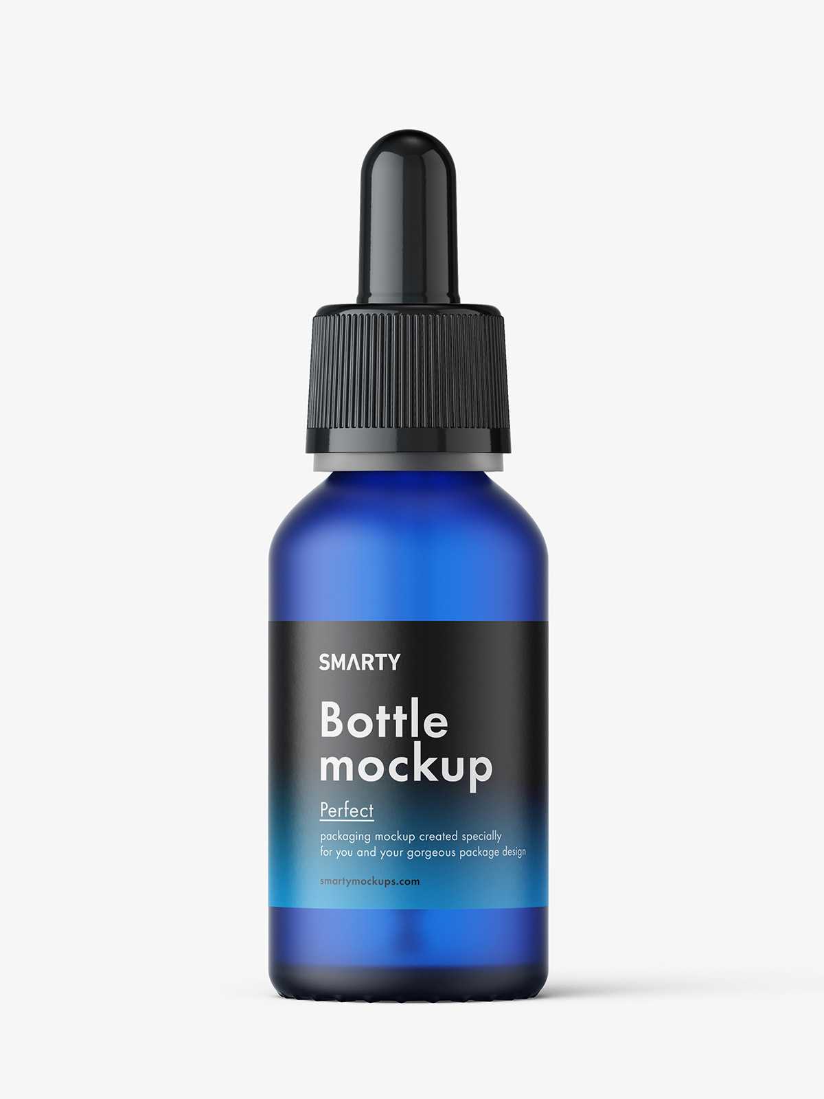 Frosted blue dropper bottle mockup